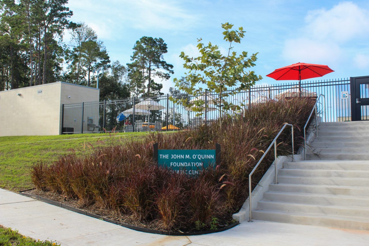 John M. O'Quinn Foundation Aquatic Center entrance